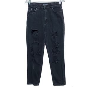 Aeropostale High Waist Mom Jeans High Rise 2 Distressed Grunge Rip Thrashed Y2K